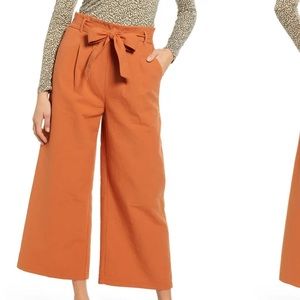 BP Paperbag Waist Double Cloth Wide Leg Pants